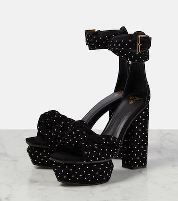 Ava embellished suede platform sandals | Balmain