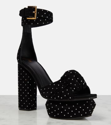 Ava embellished suede platform sandals | Balmain