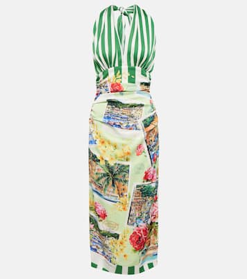 Robe midi Portofino en soie mélangée | Dolce&Gabbana