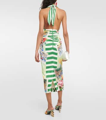 Robe midi Portofino en soie mélangée | Dolce&Gabbana
