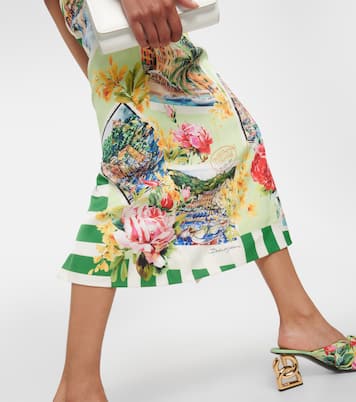 Robe midi Portofino en soie mélangée | Dolce&Gabbana