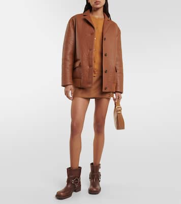 Cardigan in maglia con logo | Miu Miu