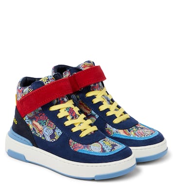 Sneakers in pelle e suede con stampa | Marc Jacobs Kids
