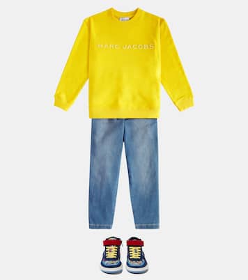 Sneakers in pelle e suede con stampa | Marc Jacobs Kids