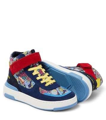 Sneakers in pelle e suede con stampa | Marc Jacobs Kids