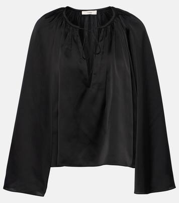 Shirred mockneck blouse | Frame