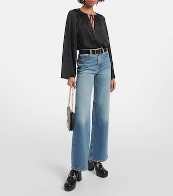 Shirred mockneck blouse | Frame