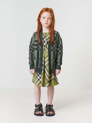 Vestido de algodón con Burberry Check | Burberry Kids