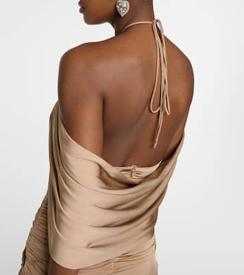 Floral-appliqué halterneck jersey top | Magda Butrym