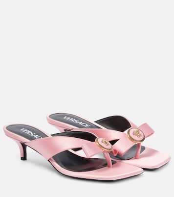 Medusa satin thong sandals | Versace