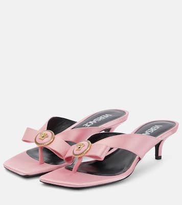 Medusa satin thong sandals | Versace
