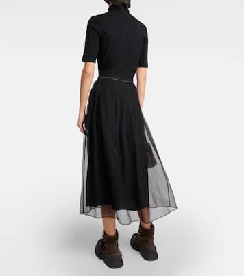 Jupe midi en soie à ornements | Brunello Cucinelli