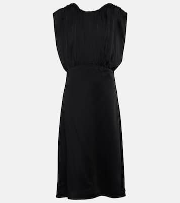 Vestido midi de satén drapeado | Jil Sander
