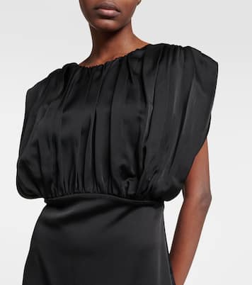 Vestido midi de satén drapeado | Jil Sander