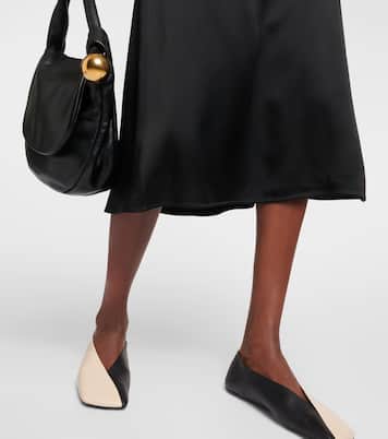Vestido midi de satén drapeado | Jil Sander