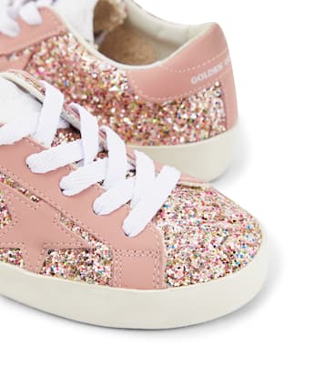 Sneakers Super-Star in pelle con glitter | Golden Goose Kids
