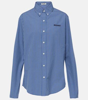 Logo cotton poplin shirt | Miu Miu