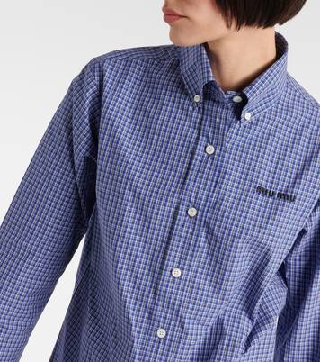 Logo cotton poplin shirt | Miu Miu