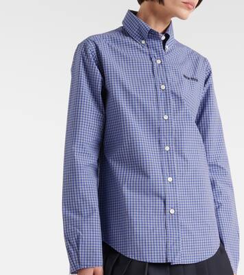 Logo cotton poplin shirt | Miu Miu