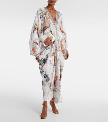 Verzierter Kaftan aus Seiden-Crêpe | Camilla