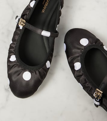 Ballerines Odette en satin à pois | Dolce&Gabbana