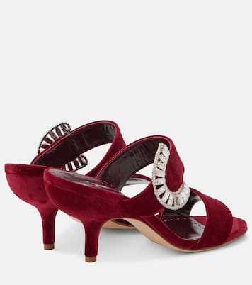 Mules Mermonia en velours à ornements | Manolo Blahnik