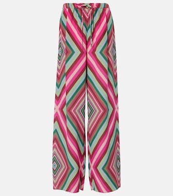 Pantalon ample imprimé en soie | Valentino