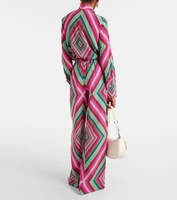 Pantalon ample imprimé en soie | Valentino