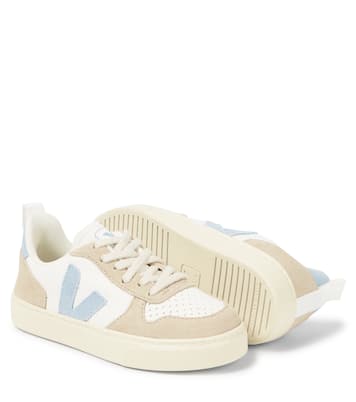 V-10 suede-trimmed leather sneakers | Veja Kids