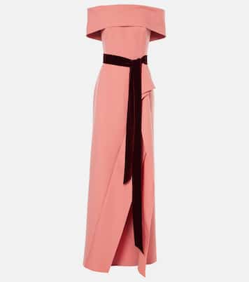 Off-Shoulder-Robe aus einem Wollgemisch | Oscar de la Renta
