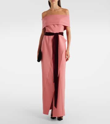 Off-Shoulder-Robe aus einem Wollgemisch | Oscar de la Renta