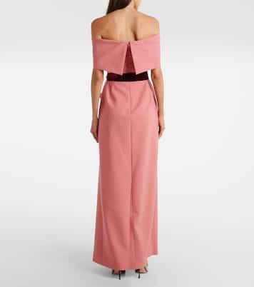Off-Shoulder-Robe aus einem Wollgemisch | Oscar de la Renta