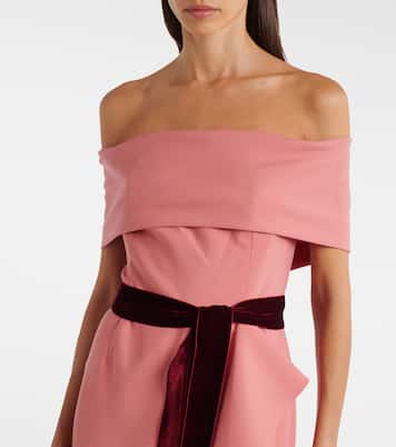 Off-Shoulder-Robe aus einem Wollgemisch | Oscar de la Renta