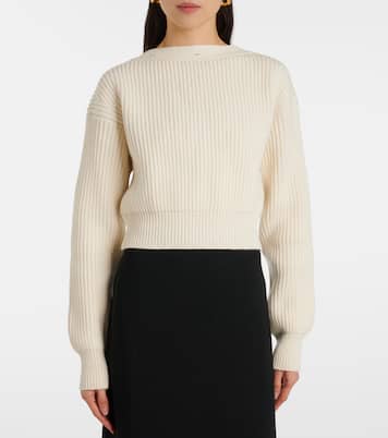 Pull raccourci en laine et cachemire | Erdem