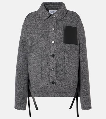 Workwear leather-trimmed wool-blend jacket | Loewe