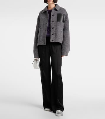 Workwear leather-trimmed wool-blend jacket | Loewe