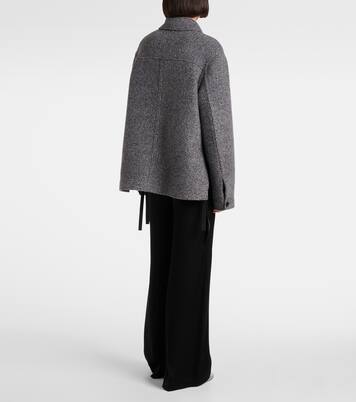 Workwear leather-trimmed wool-blend jacket | Loewe