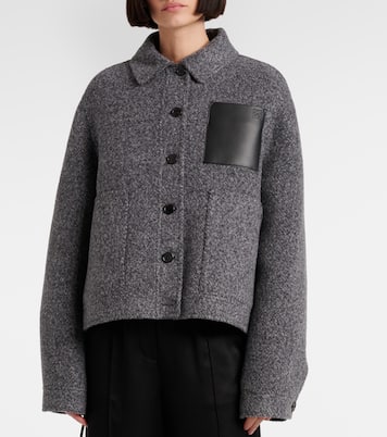Workwear leather-trimmed wool-blend jacket | Loewe