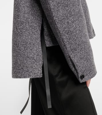 Workwear leather-trimmed wool-blend jacket | Loewe