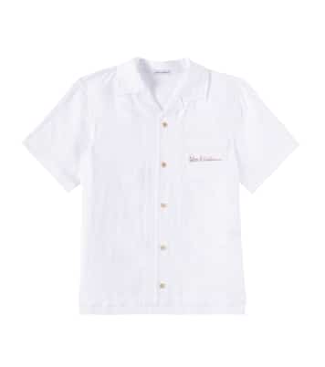 Camisa de lino con bordado | Dolce&Gabbana Kids