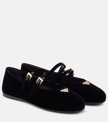 Mary-Jane-Ballerinas aus Samt | Prada