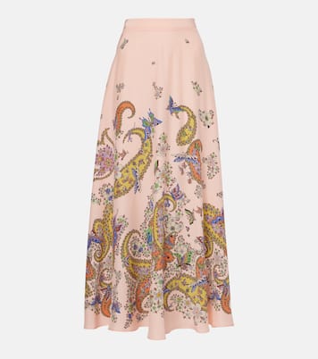 Falda larga de crepé de china de seda | Etro