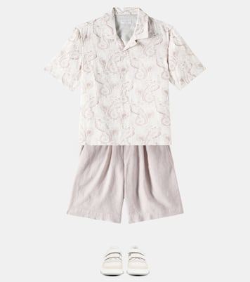 Chemise en lin à motif cachemire | Brunello Cucinelli Kids