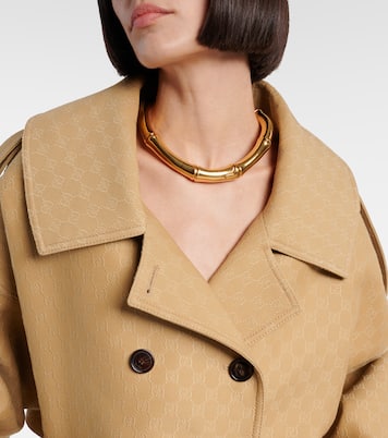 Trench in crêpe di lana e seta GG | Gucci