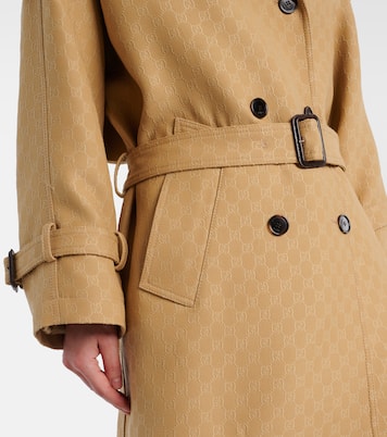 Trench in crêpe di lana e seta GG | Gucci