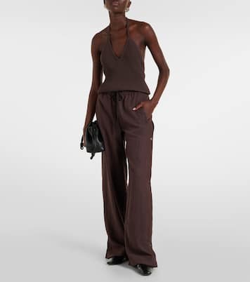 Halterneck cotton-blend top | Vince