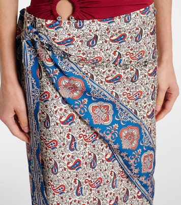 Paisley satin maxi skirt | Rabanne
