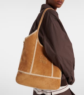 Ivy Medium suede tote bag | Miu Miu