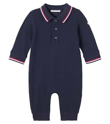 Baby cotton-blend piqué onesie | Moncler Enfant