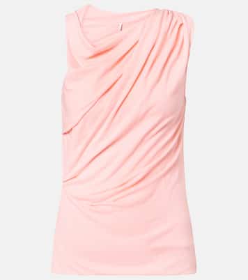 Asymmetric cotton-blend jersey top | Entire Studios